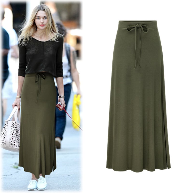 Womens High Waist Split Mid-Length Skirt Image 6
