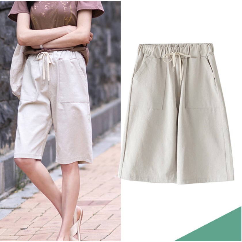 Womens Summer Casual Cotton Shorts Straight XL Image 3
