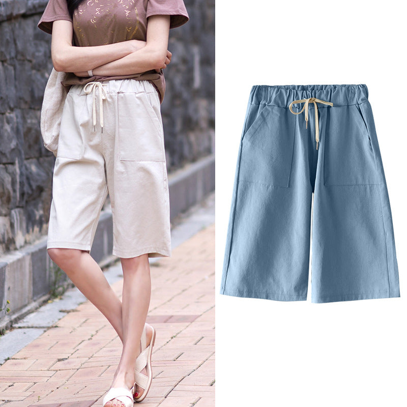 Womens Summer Casual Cotton Shorts Straight XL Image 6