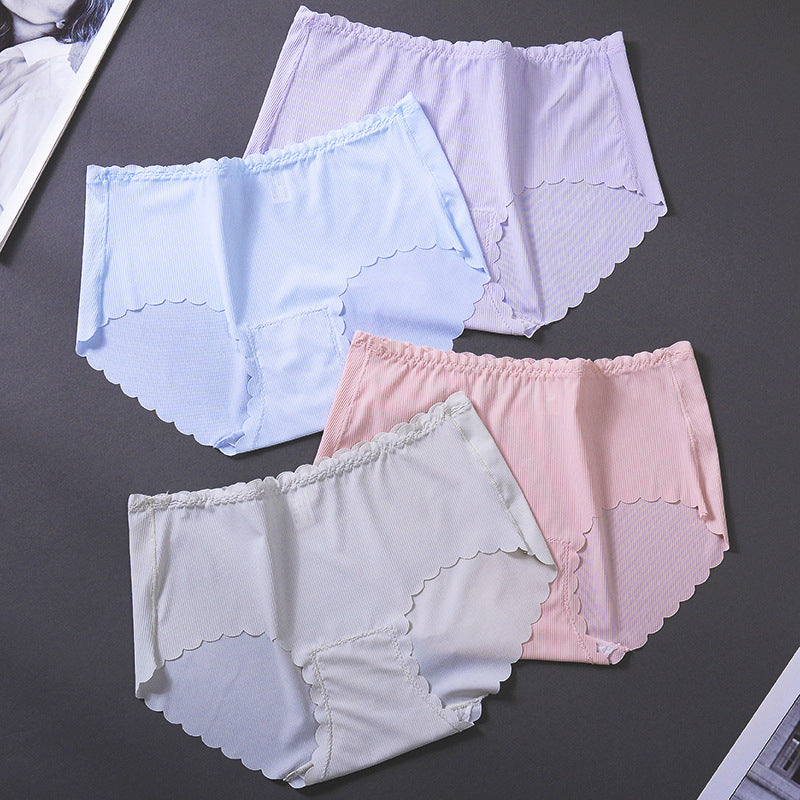 4Pcs Summer Thread Ice Silk Seamless Ladies Underwear Image 1