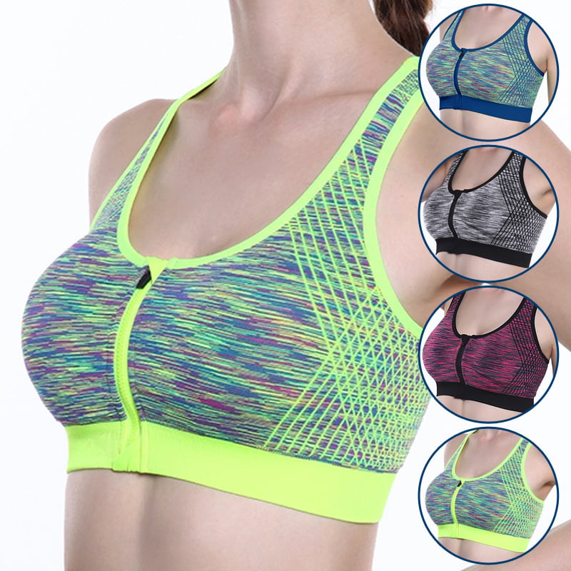 4Pcs Front Zipper Sports Bra Yoga Without Steel Ring Image 1