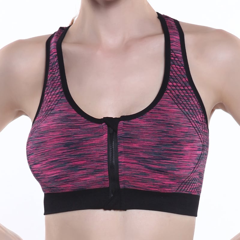 4Pcs Front Zipper Sports Bra Yoga Without Steel Ring Image 4
