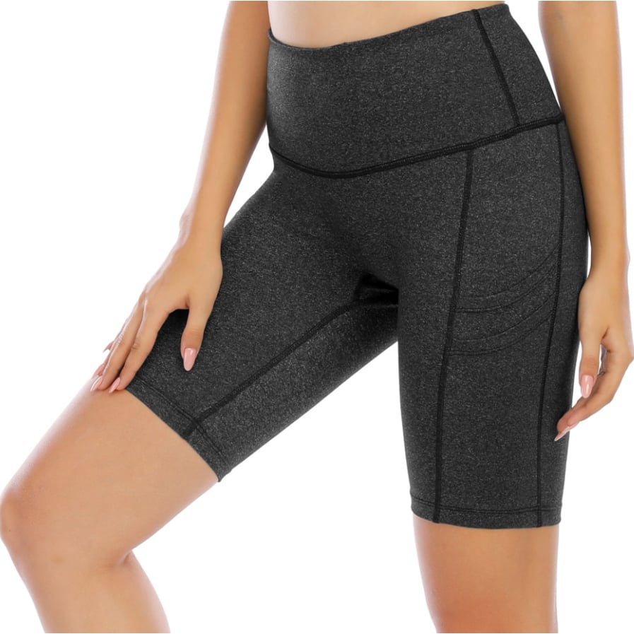 Womens Five-Point Side Pocket High Waist Yoga Pants Image 6