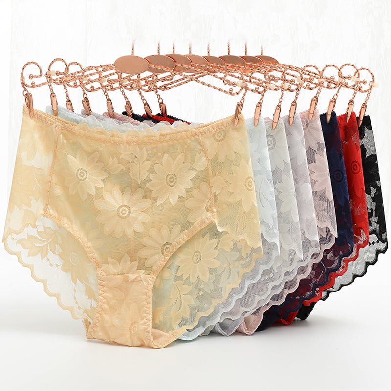 8Pcs Lace Stitching Transparent Underwear Women Image 1