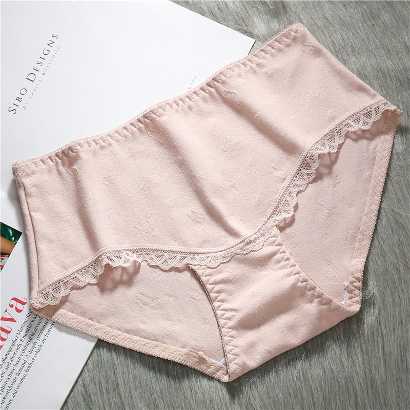 3Pcs Underwear Female Lace Edge Cotton Breathable Image 4