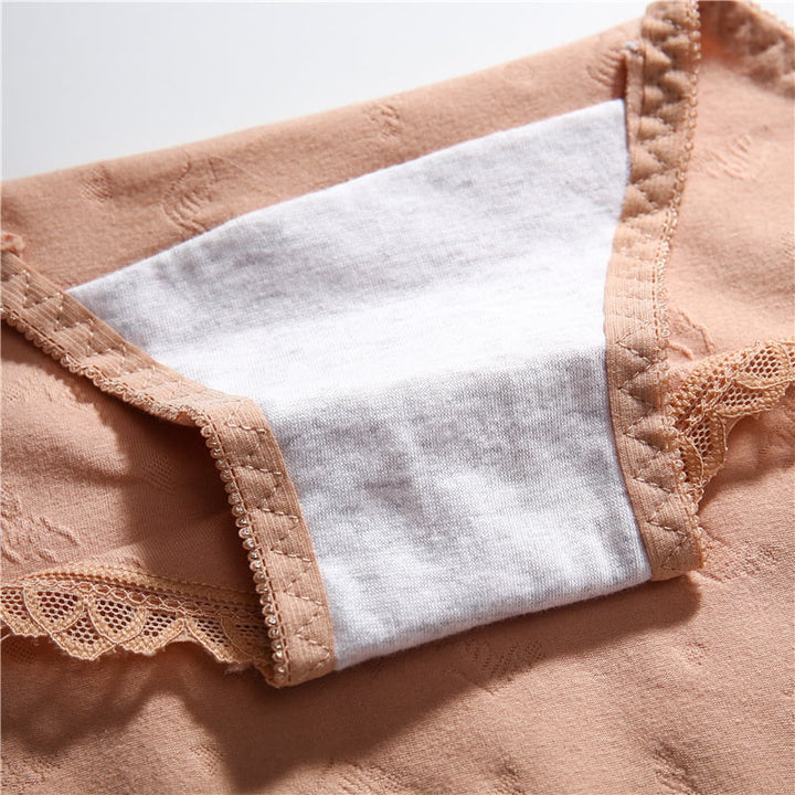 3Pcs Underwear Female Lace Edge Cotton Breathable Image 4