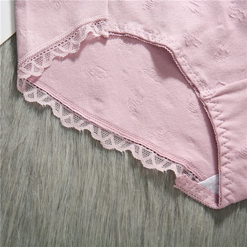 6Pcs Cotton Jacquard Mid-Waist Panties Ladies Image 9