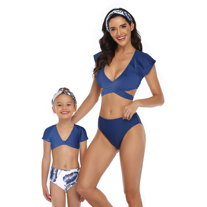Parent-Child Swimwear Three-Piece Sports Bikini Image 3