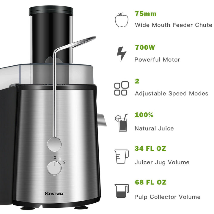 Electric Juicer Wide Mouth Fruit and Vegetable Centrifugal Juice Extractor 2 Speed Image 7