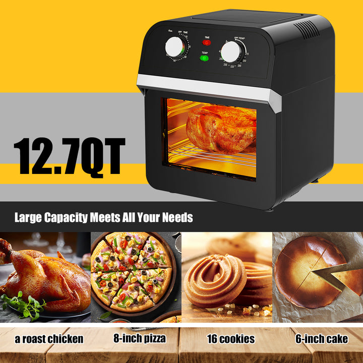 12.7QT Air Fryer Oven 1600W Rotisserie Dehydrator Convection Oven w/ Accessories Image 7