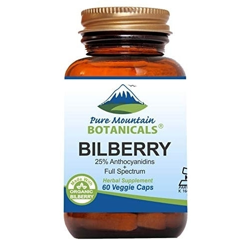 Bilberry Extract Supplement - 60 Vegan Kosher Capsules Now with 300mg Organic Bilberry Leaf and Potent Fruit Extract Image 1