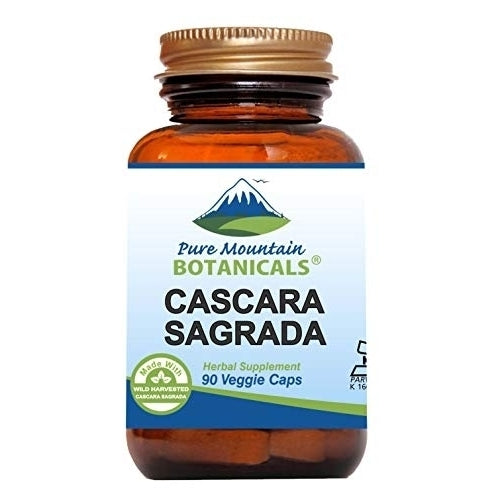 Cascara Sagrada Capsules - 90 Vegan Kosher Caps Now with 400mg of Wild Harvest Cascara Sagrada Aged Bark Image 1