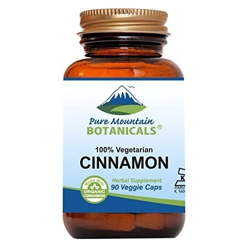 Cinnamon Capsules - 90 Kosher Vegan Pills Now with 900mg of Organic Cassia Cinammon Bark Image 1