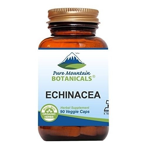 Echinacea Capsules - 90 Kosher Vegan Caps with 420mg Organic Echinacea Root Image 1
