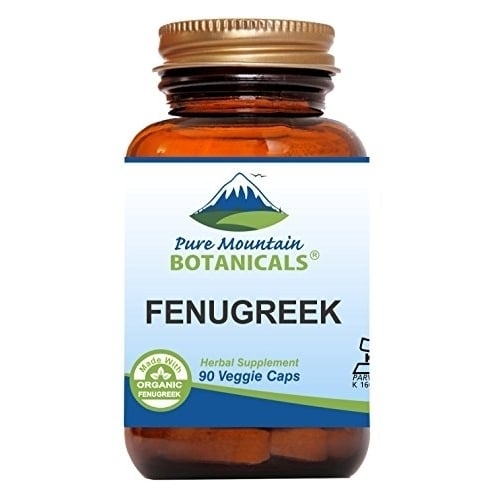 Fenugreek Capsules - 90 Kosher Vegan Caps - Now with 575mg Organic Fenugreek Seed Powder Image 1