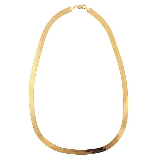 18k Yellow Gold Filled Thin Herringbone Chain Image 1