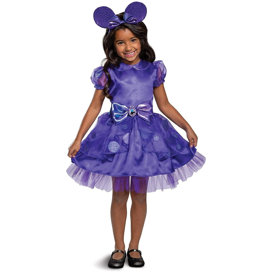 Minnie Mouse Toddler size L 4/6X Girls Costume Disney Purple Headband Bow Disguise Image 1