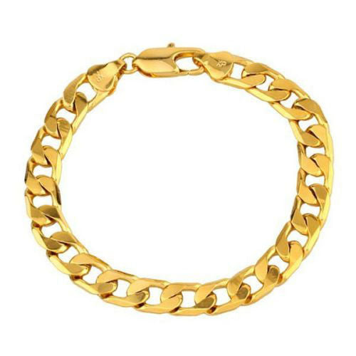 14K Gold Filled High Polish Finsh  7mm Cuban Link Flat Chain Anklet for Women MenCurb Chain Ankle Bracelet for Women Men Image 1