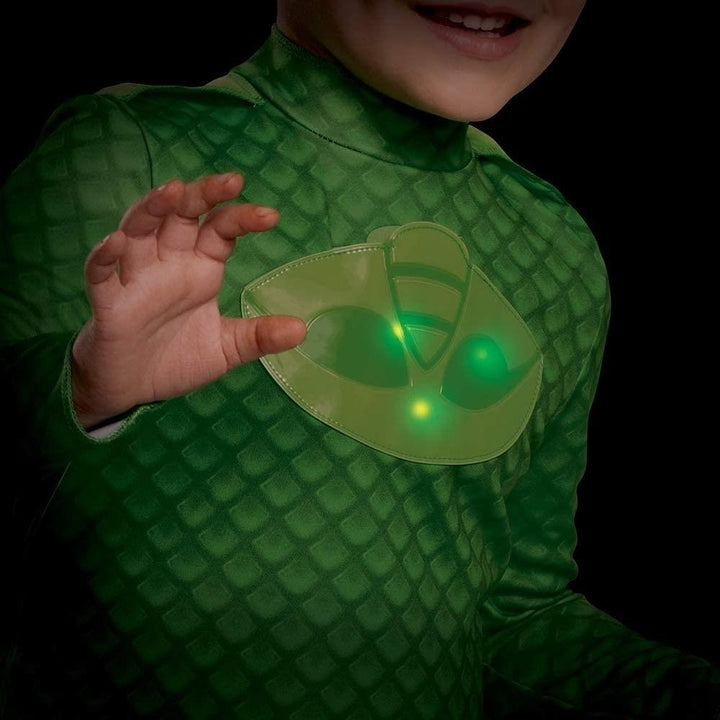 PJ Masks Gekko Deluxe Light-Up Toddler size S 2T Kids Costume Disguise Image 4