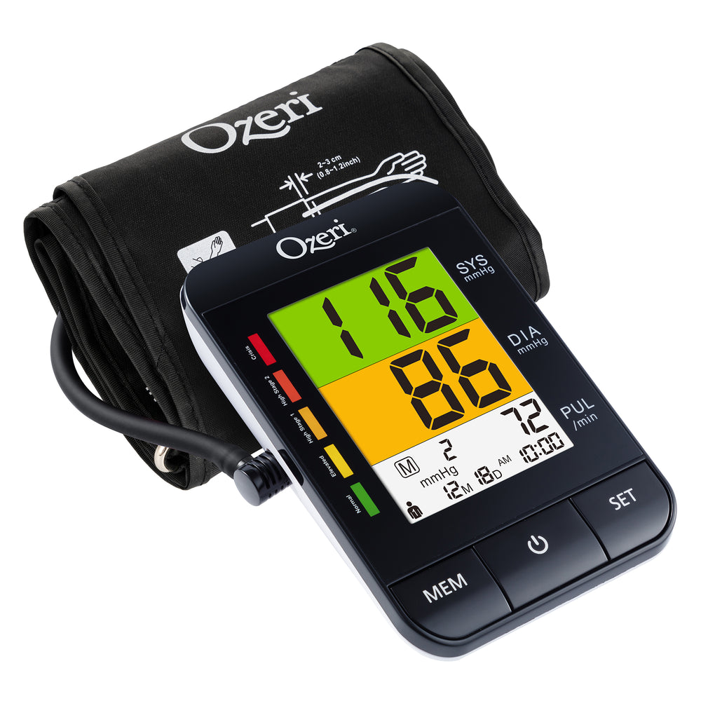 Ozeri BP9W Arm Blood Pressure Monitor with Split-Screen Hypertension Color Alert Technology Image 2