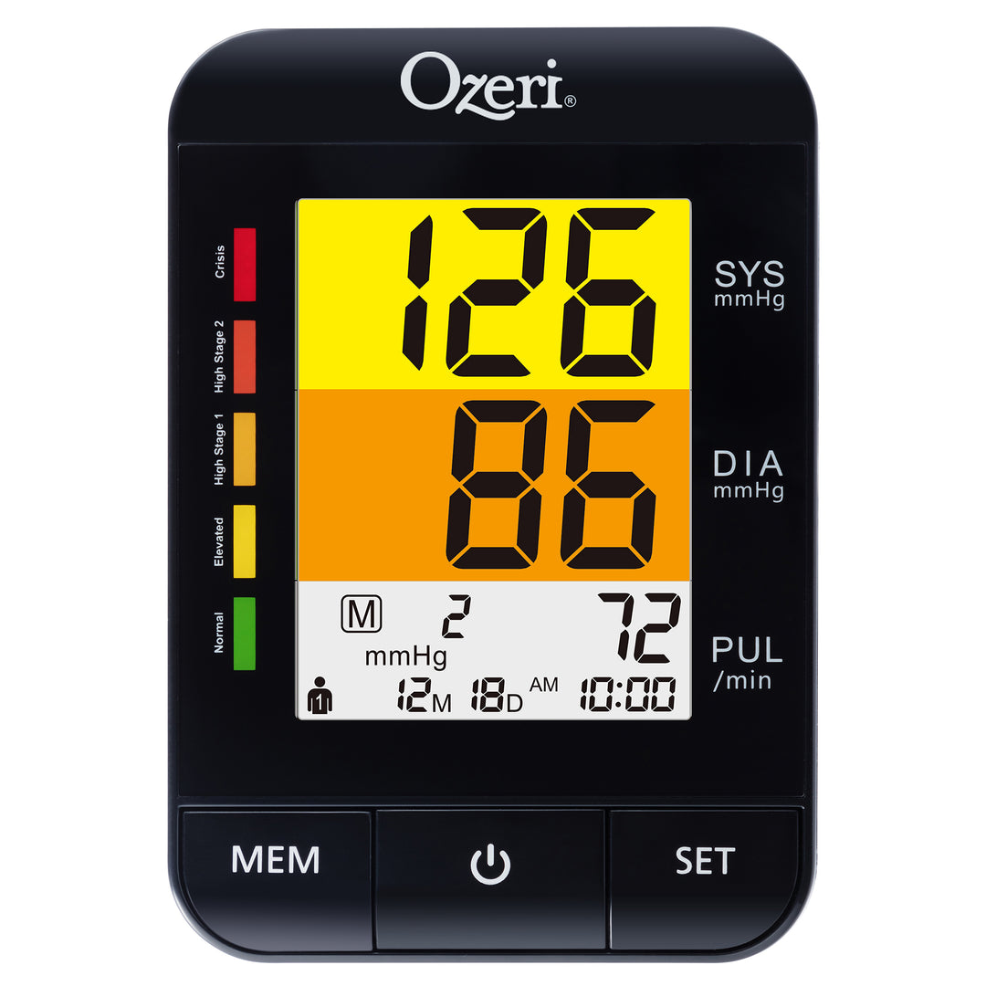 Ozeri BP9W Arm Blood Pressure Monitor with Split-Screen Hypertension Color Alert Technology Image 6