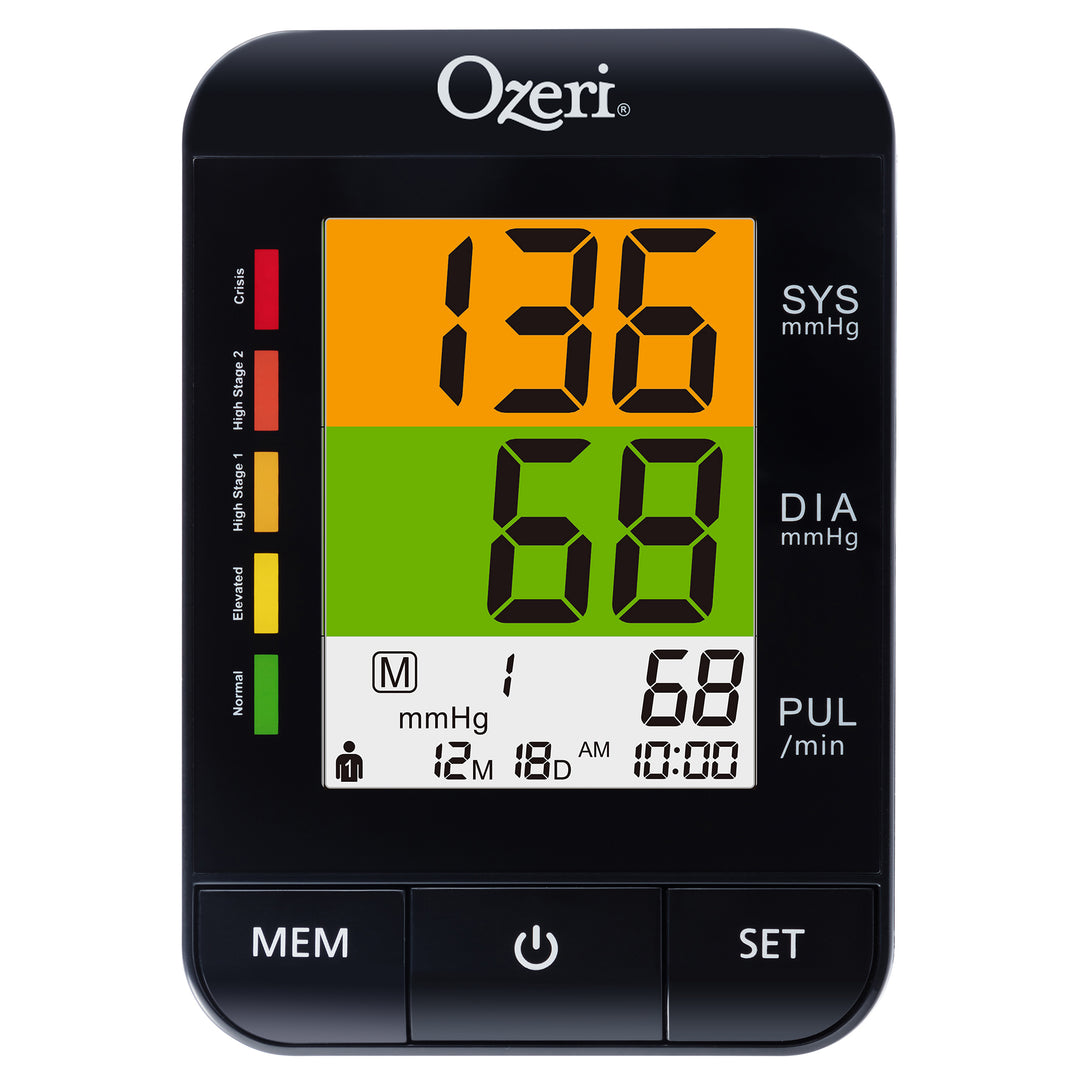 Ozeri BP9W Arm Blood Pressure Monitor with Split-Screen Hypertension Color Alert Technology Image 7
