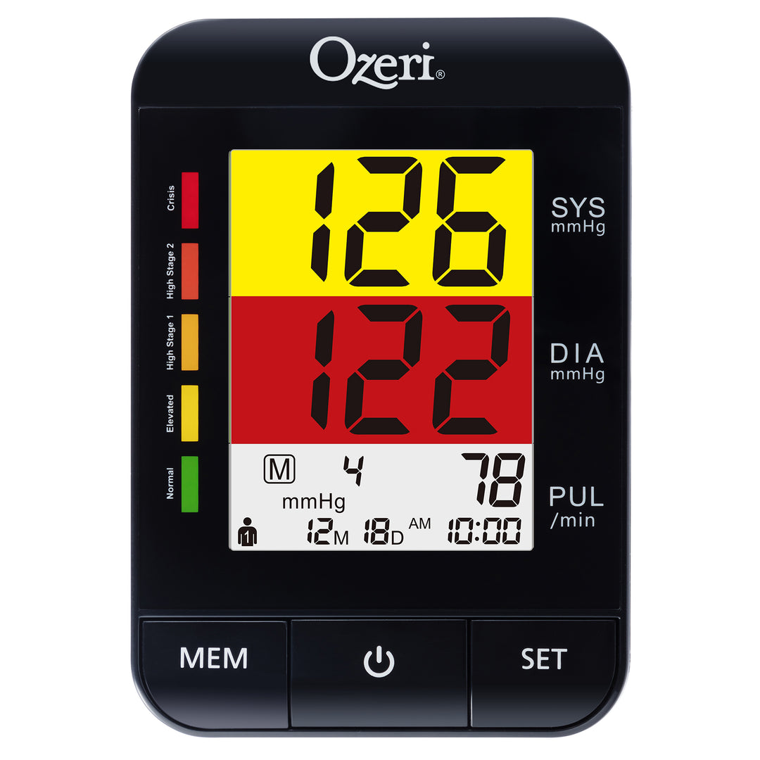 Ozeri BP9W Arm Blood Pressure Monitor with Split-Screen Hypertension Color Alert Technology Image 8