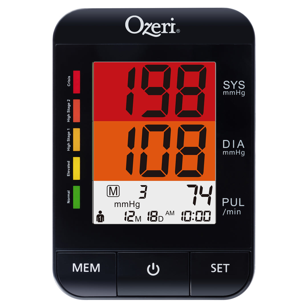 Ozeri BP9W Arm Blood Pressure Monitor with Split-Screen Hypertension Color Alert Technology Image 9