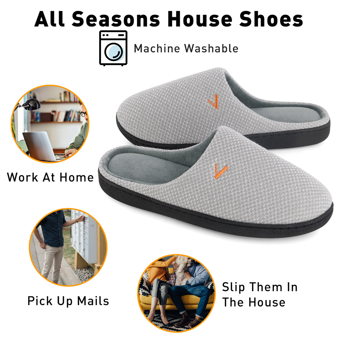 VONMAY Womens Slip On Slippers Memory Foam House Shoes Two-Tone Non-Slip All Seasons Indoor Outdoor Image 4
