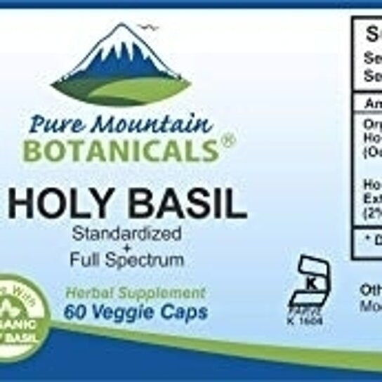 Holy Basil Capsules - 60 Kosher Vegan Caps with 450mg Organic Holy Basil Tulsi and Holy Basil Extract from India Image 2