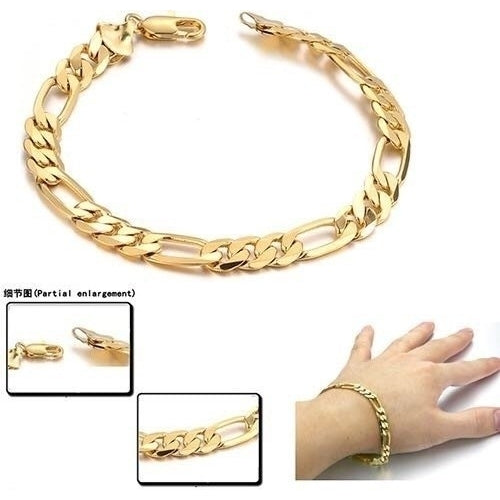 14K Gold Filled Figaro Bracelet 8 Unisex Image 1