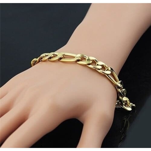 14K Gold Filled Figaro Bracelet 8 Unisex Image 2