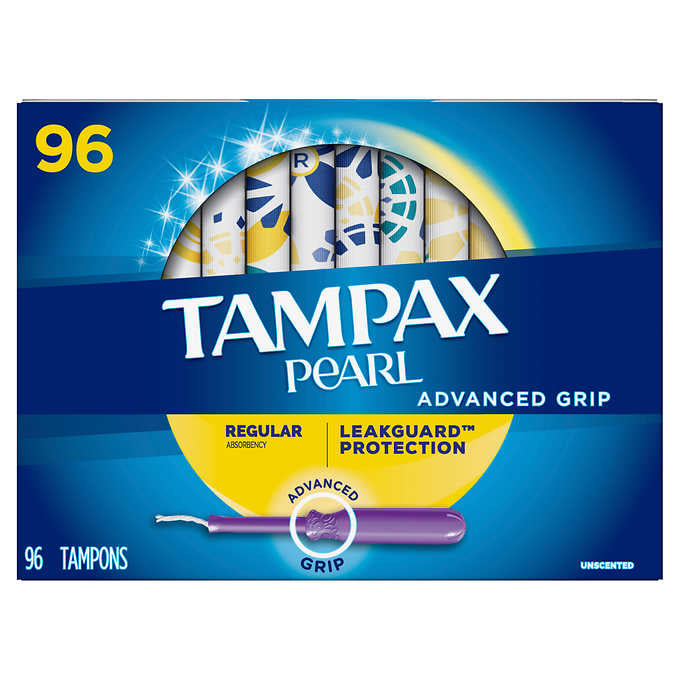Tampax Pearl Advanced Grip Tampons Regular96 Count Image 1
