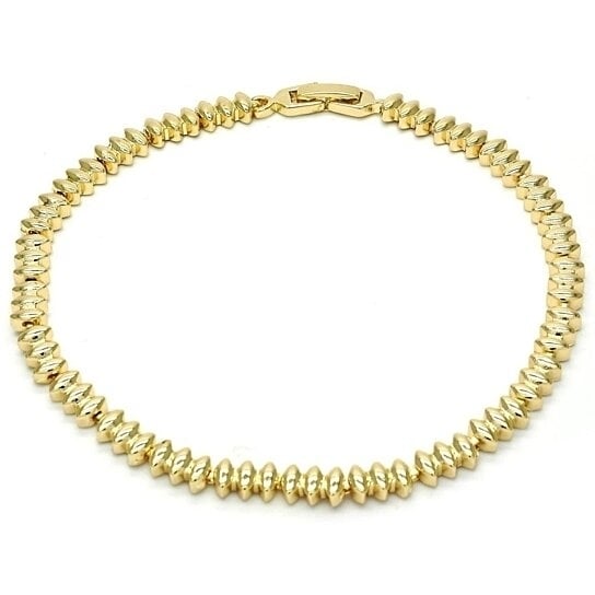 18K Gold Filled Macaroon Flat Ankle Bracelet 10 Image 1