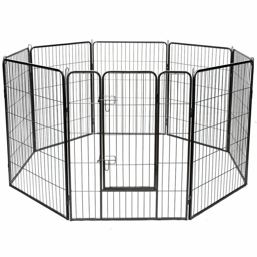 40" 8 Panel Pet Puppy Dog Playpen Door Exercise Kennel Fence Metal Image 1