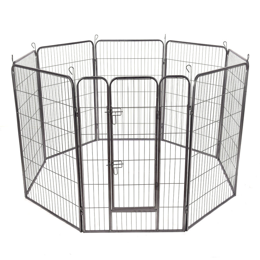 48 8 Panel Pet Puppy Dog Playpen Door Exercise Kennel Fence Metal Image 1