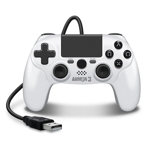 Wired Game Controller For PS4/ PC/ Mac (White) - Armor3 Image 2