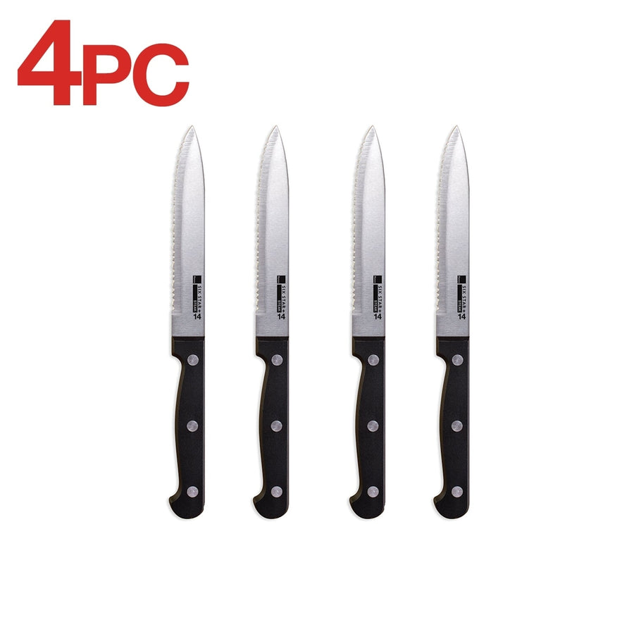 Ronco 4 Piece Steak Knife Set,Stainless-Steel Serrated BladesFull-Tang Knives Image 1