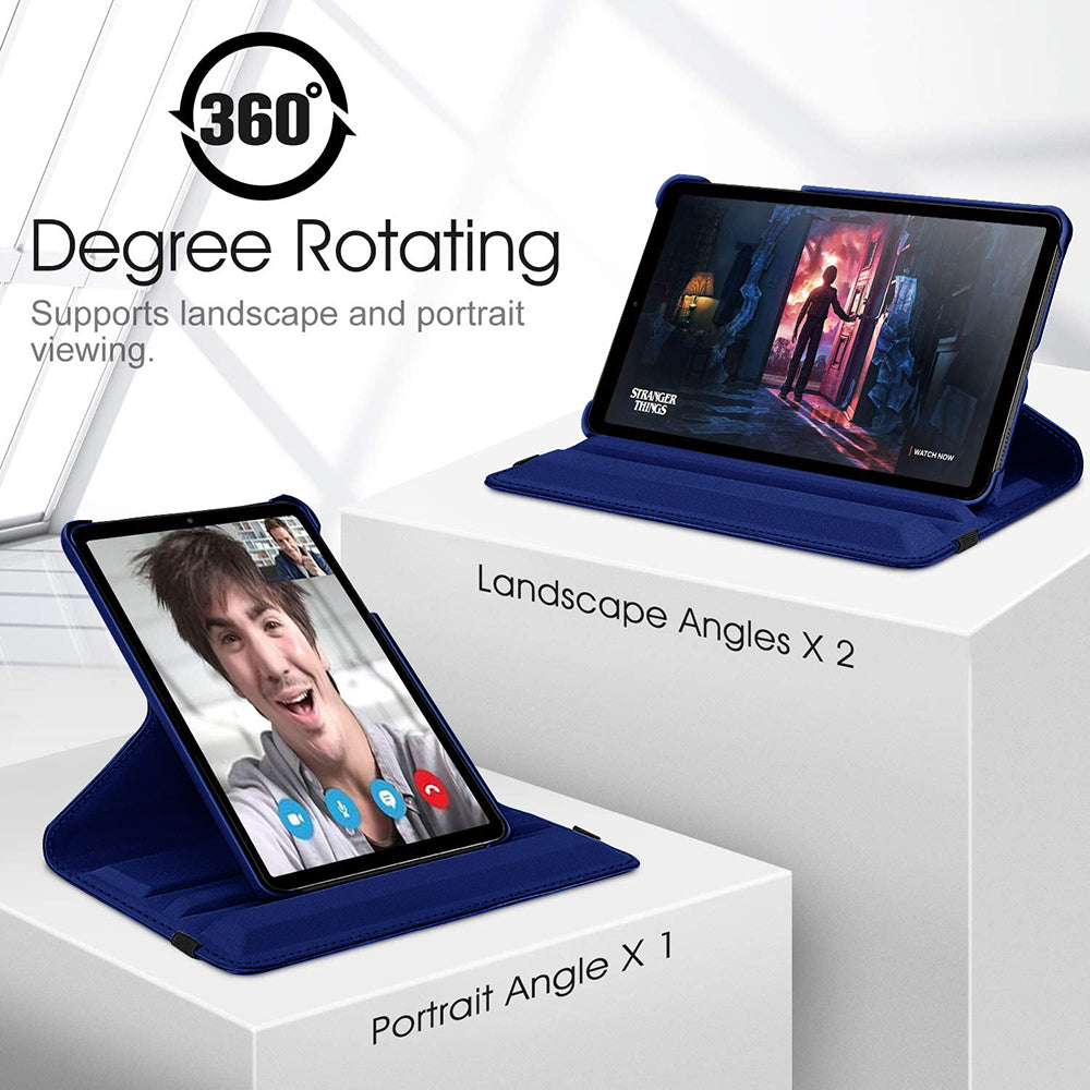 For Samsung Galaxy Tab A 8.4 2020/ T307 360 Degree Rotating Stand W/ Pencil Slots Leather Folio Tablet Case Cover Blue Image 4