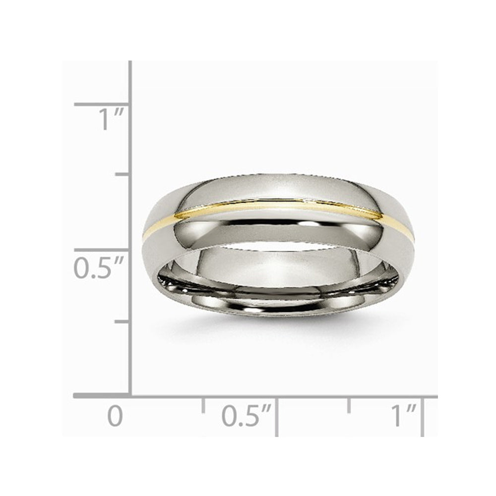 Mens Chisel Titanium 6mm Yellow Plated Wedding Band Ring Image 2