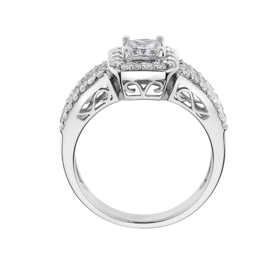 1.25 Carat (ctw) Princess-Cut Diamond Engagement Ring in 14K White Gold Image 2