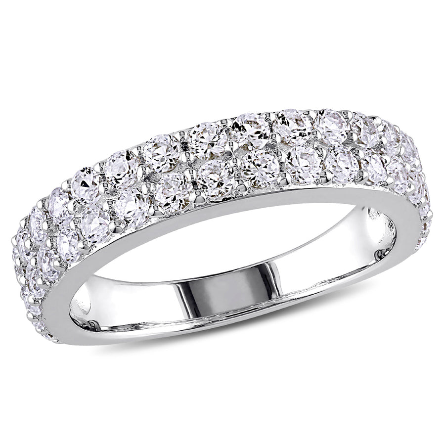 1.50 Carat (ctw) Lab-Created White Sapphire Anniversary Ring Band in Sterling Silver Image 1