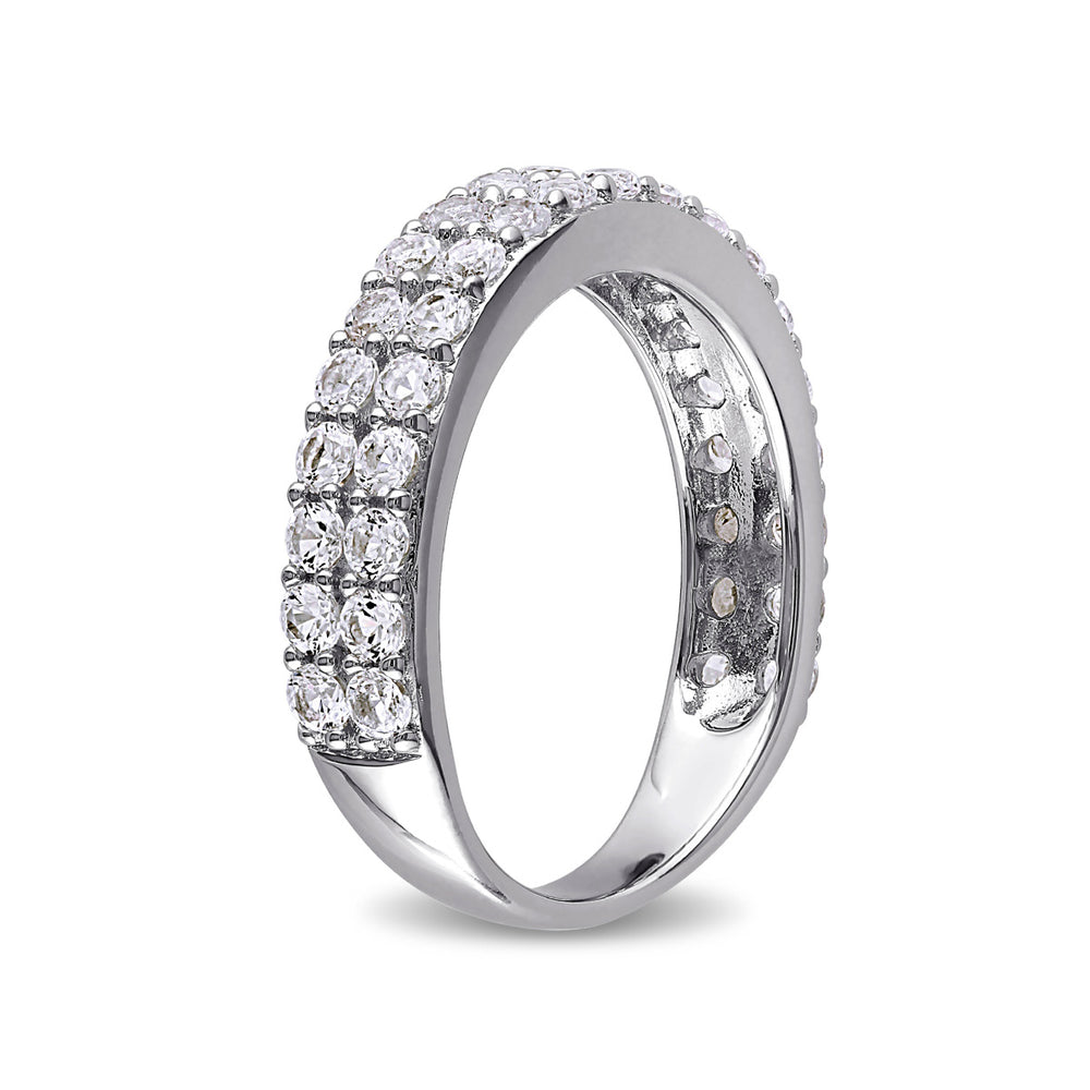 1.50 Carat (ctw) Lab-Created White Sapphire Anniversary Ring Band in Sterling Silver Image 2