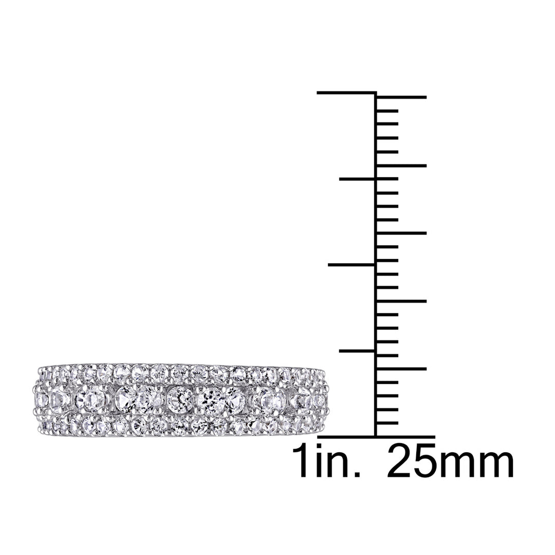 1 1/7 Carat (ctw) Lab-Created White Sapphire Anniversary Band Ring In Sterling Silver Image 4