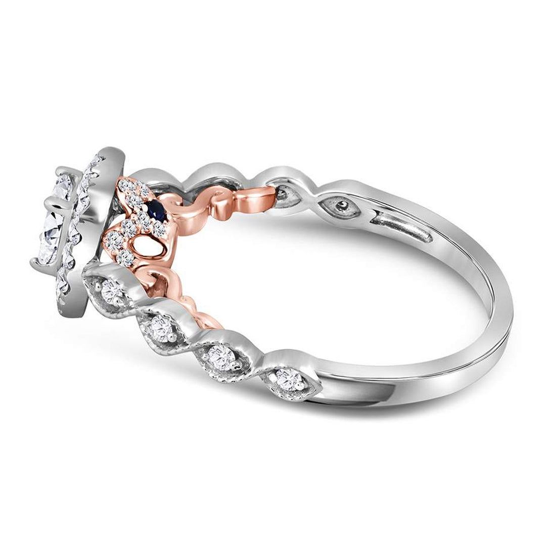 7/10 Carat (ctw G-HSI2-I1) Emerald Cut Diamond Engagement Ring in 14K White Gold Image 3