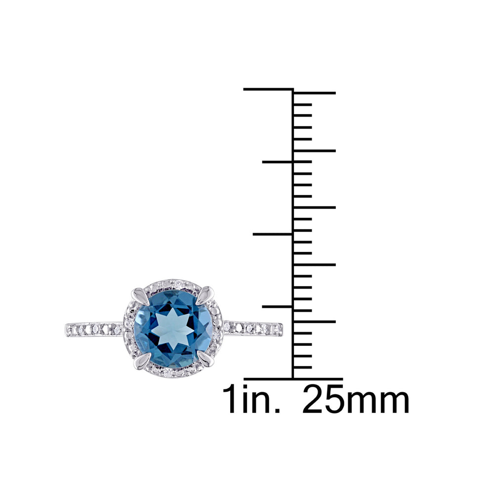 1.60 Carat (ctw) London Blue Topaz Solitaire Ring in 10K White Gold Image 2