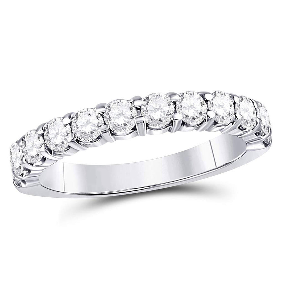 1.00 Carat (ctw G-HI2-I3) Diamond Wedding Anniversary Band Ring in 14K White Gold Image 1
