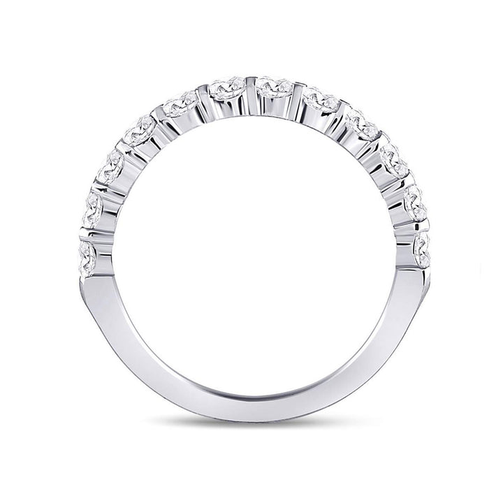 1.00 Carat (ctw G-HI2-I3) Diamond Wedding Anniversary Band Ring in 14K White Gold Image 4