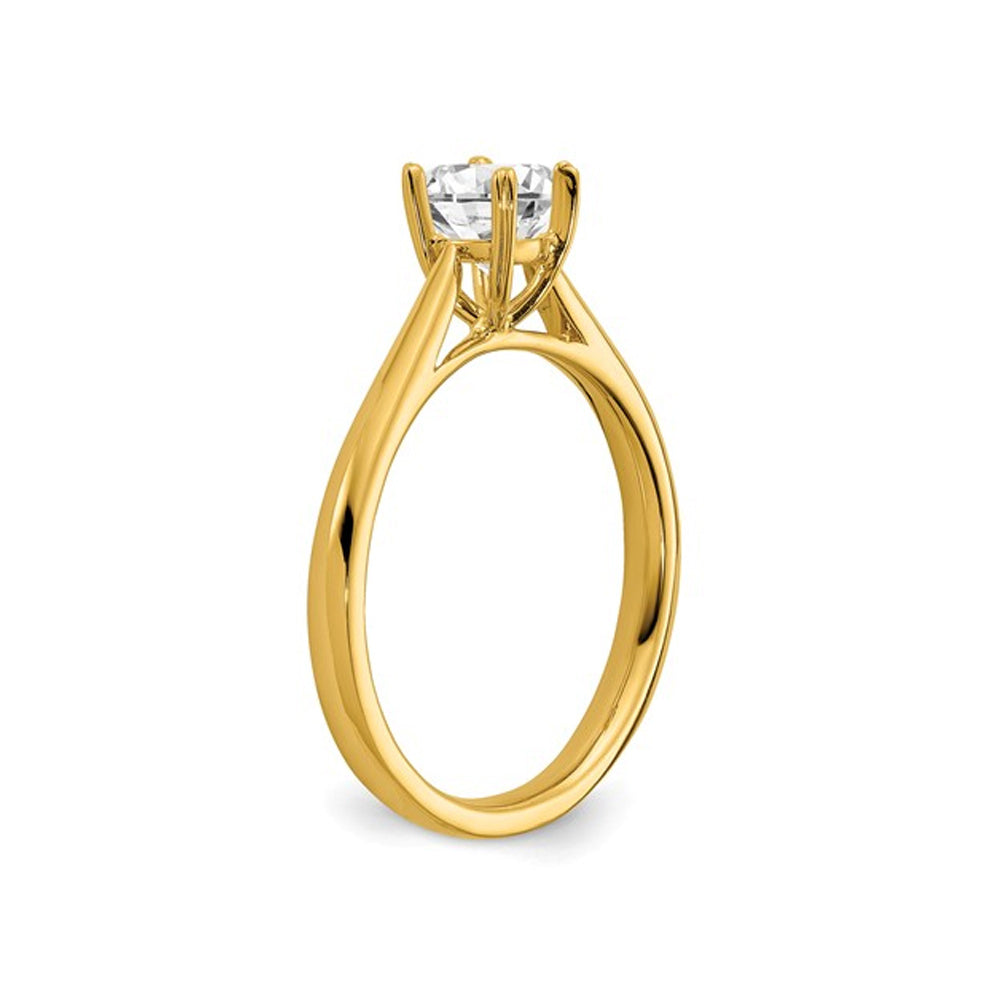 1/2 Carat (ctw VS2-SI1D-E-F) Lab Grown Diamond Solitaire Engagement Ring in 14K Yellow Gold Image 3