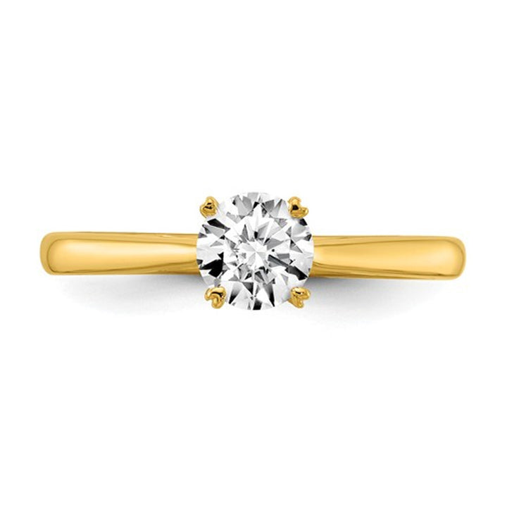1/2 Carat (ctw VS2-SI1D-E-F) Lab Grown Diamond Solitaire Engagement Ring in 14K Yellow Gold Image 4